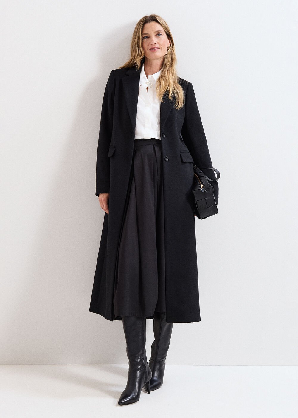 Lydia Long Wool Coat Black