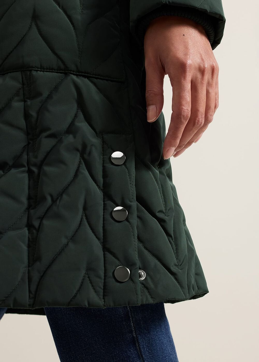 Hollie Midi Quilted Puffer Dark Green