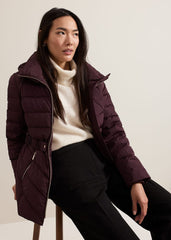 Bobbie Puffer Short Coat Dark Red