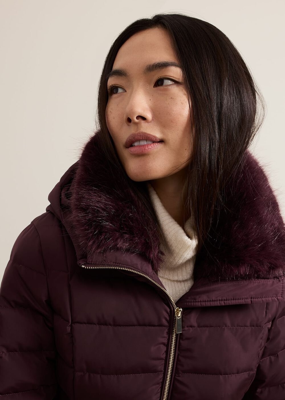 Bobbie Puffer Short Coat Dark Red