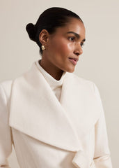 Nicci Belted Wool Coat Winter White