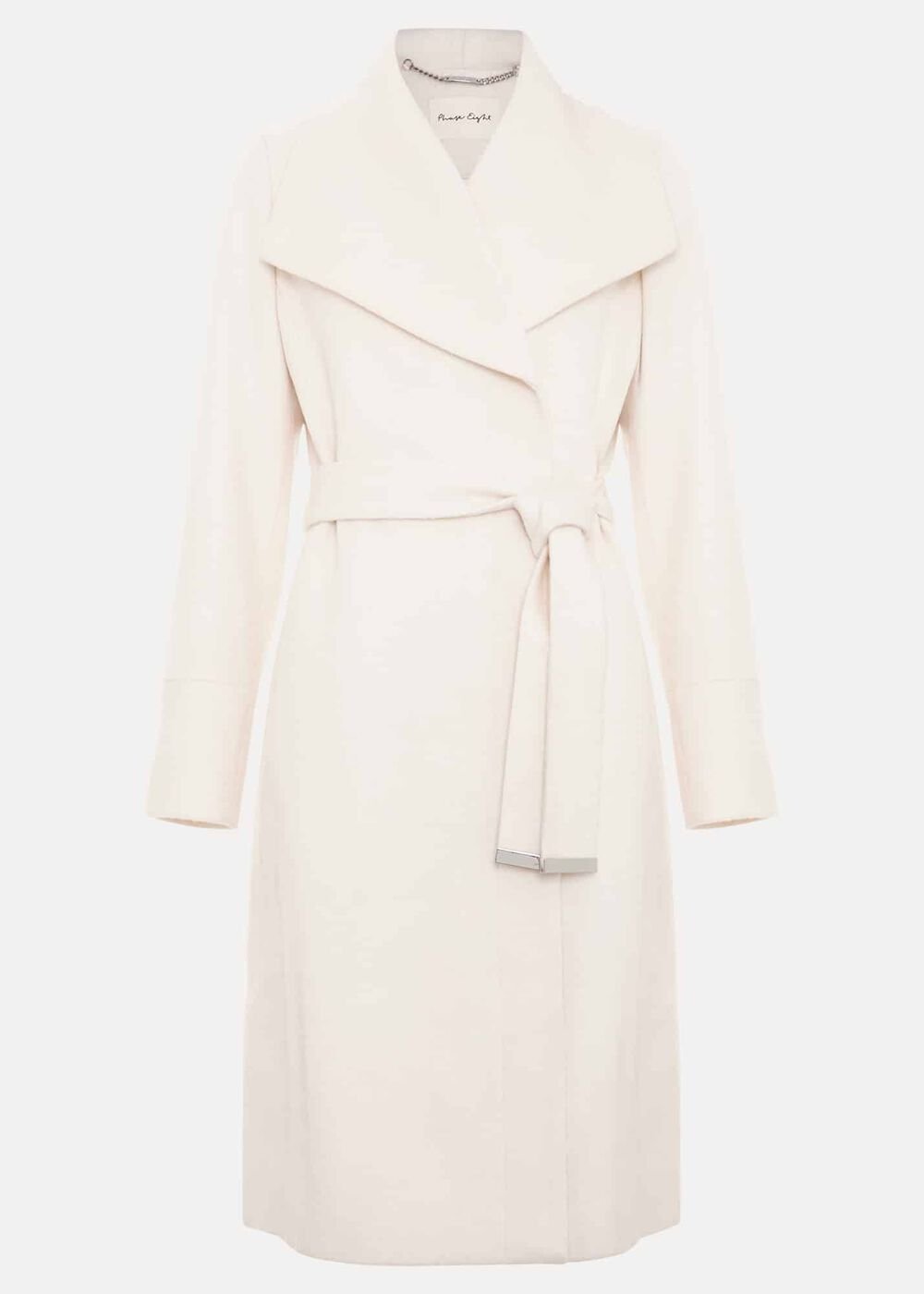 Nicci Belted Wool Coat Winter White