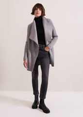Byanca Zip Knit Coat Grey Marl