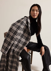 Cassie Check Wool Coat Black/Ivory