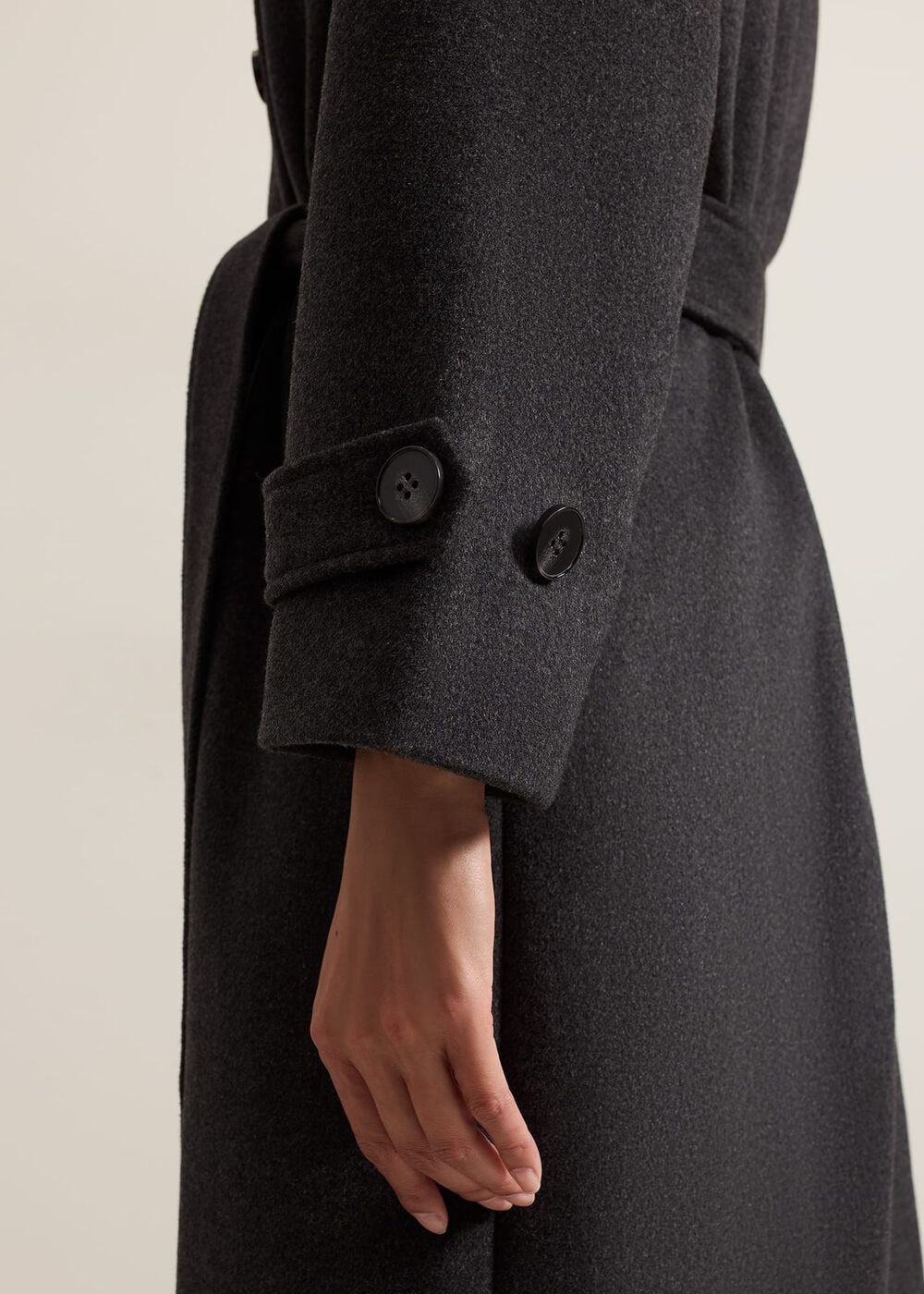 Paloma Funnel Neck Wool Smart Coat Grey