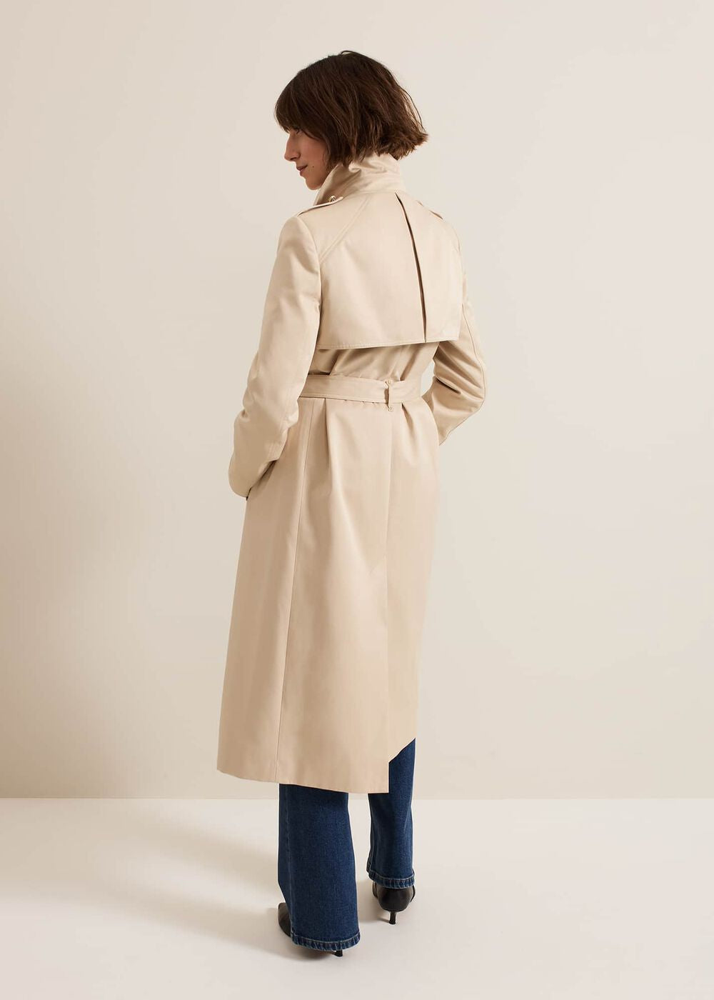 Cheryl Camel Long Fitted Trench Coat Camel