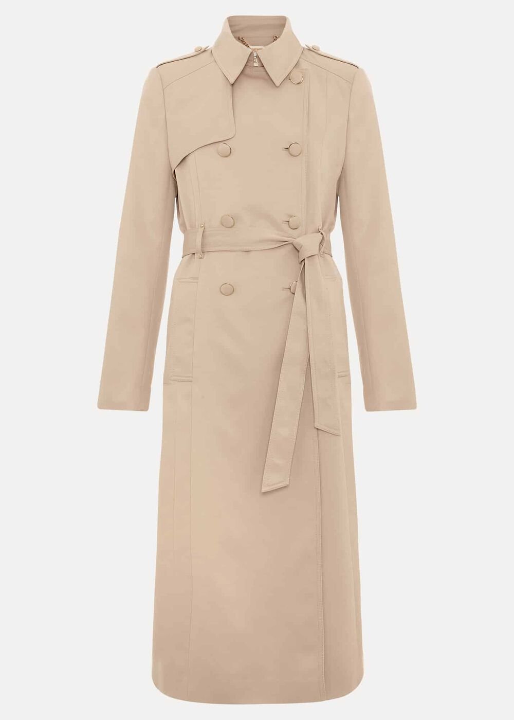 Cheryl Camel Long Fitted Trench Coat Camel