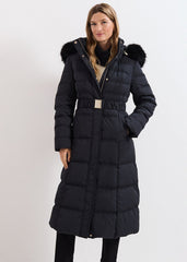 Dixie Long Fur Hood Puffer Black