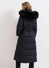 Dixie Long Fur Hood Puffer Black
