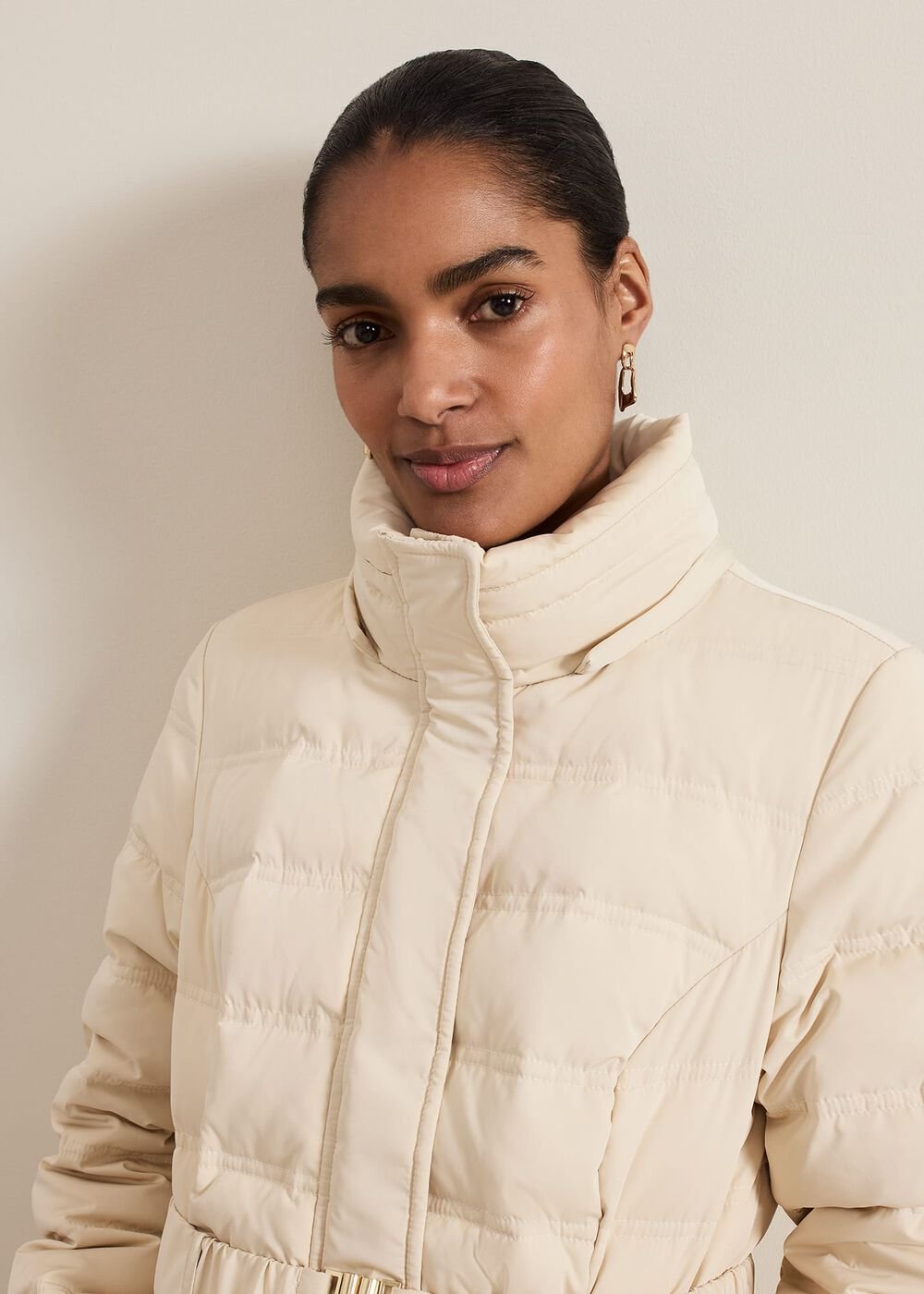 Dixie Long Fur Hood Puffer Ivory