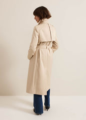 Cheryl Camel Long Fitted Trench Coat Camel