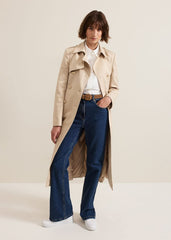 Cheryl Camel Long Fitted Trench Coat Camel