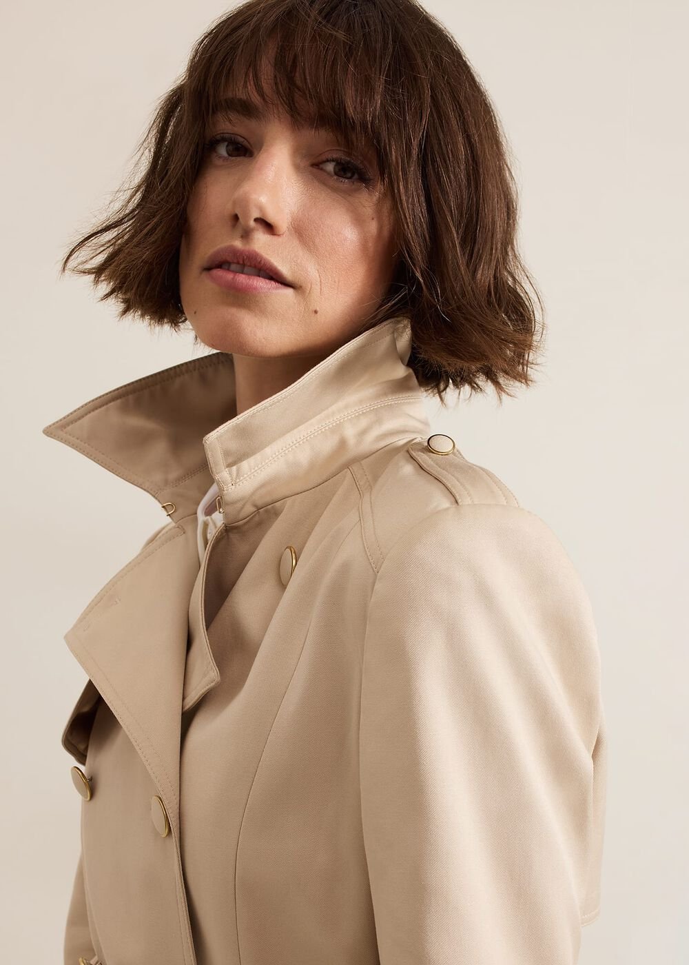 Cheryl Camel Long Fitted Trench Coat Camel