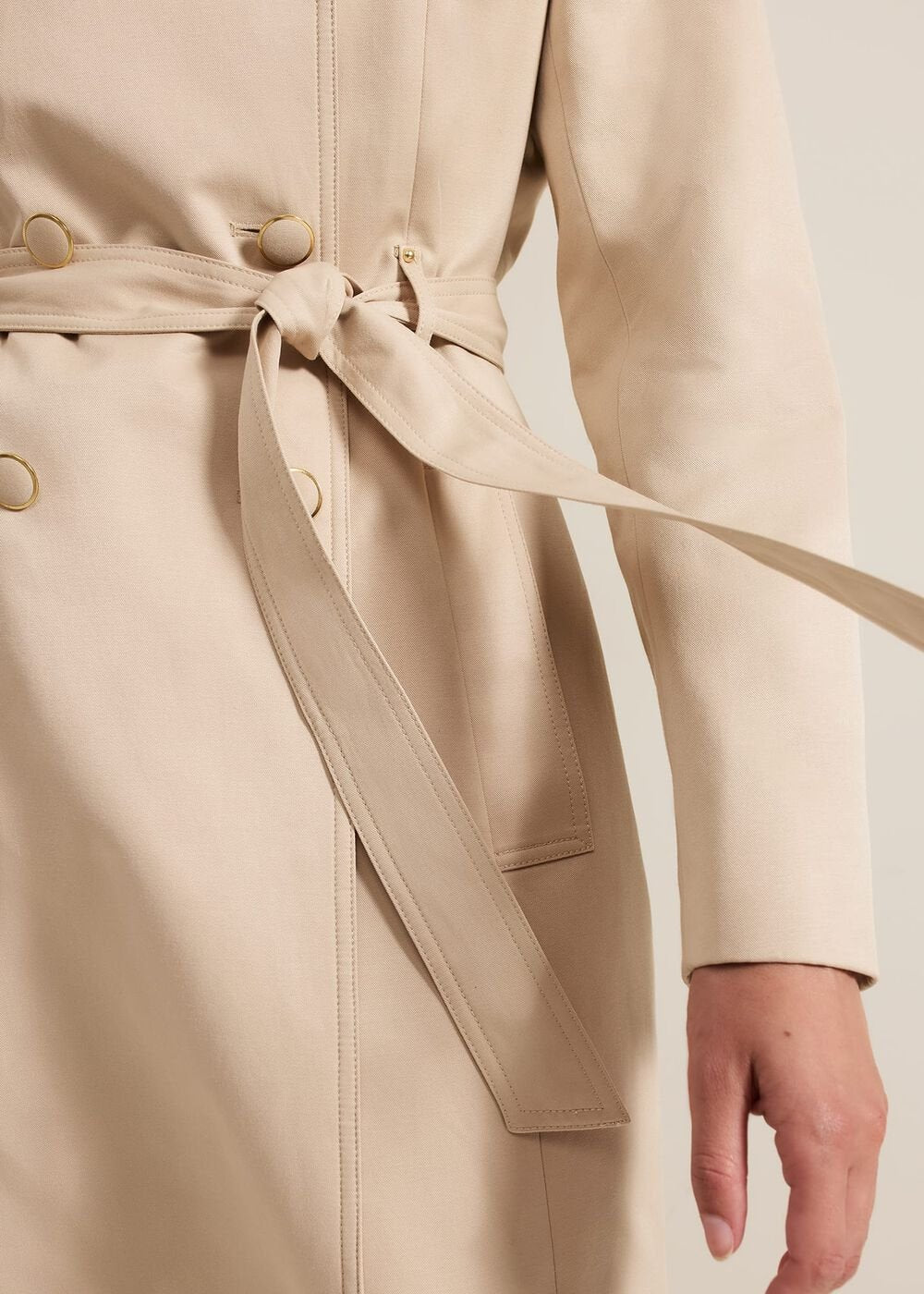 Cheryl Camel Long Fitted Trench Coat Camel