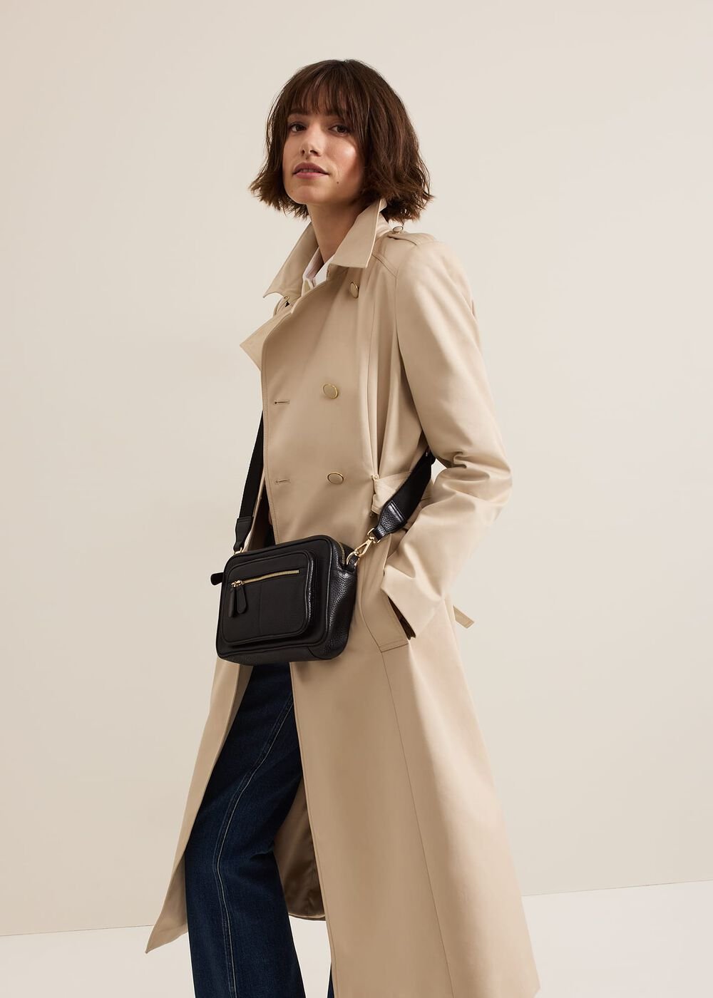 Cheryl Camel Long Fitted Trench Coat Camel
