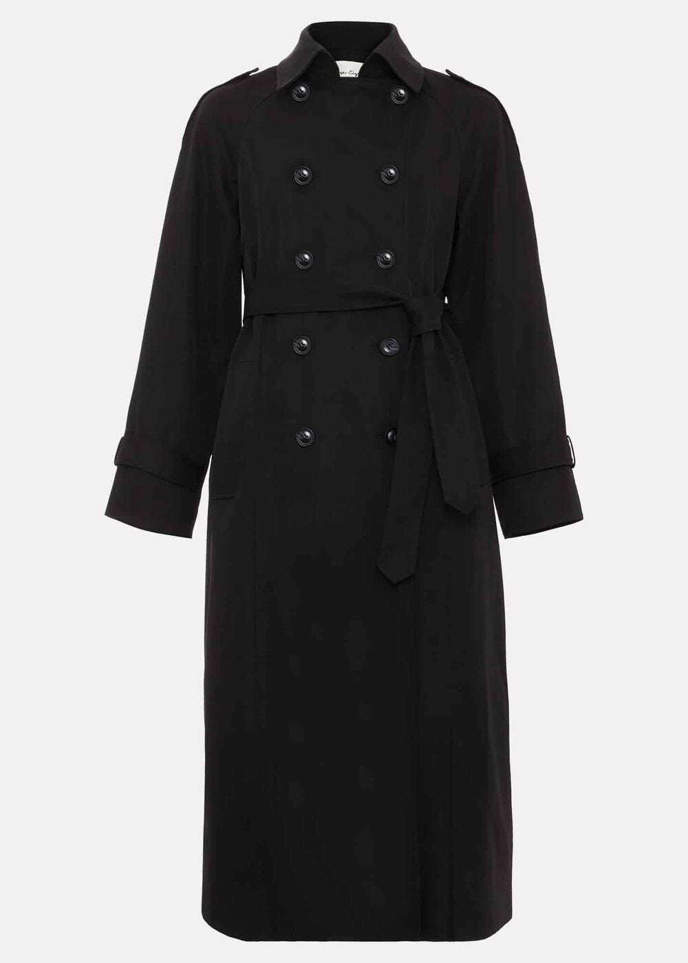 Avalie Neutral Collar Detail Trench Coat Black
