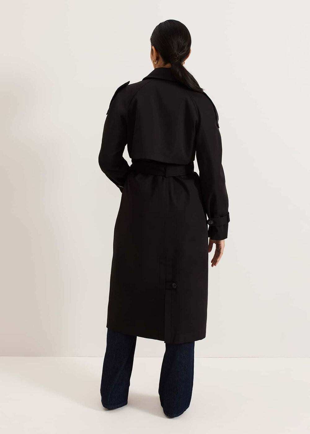 Avalie Petite Neutral Trench Coat Black