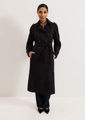Avalie Petite Neutral Trench Coat Black